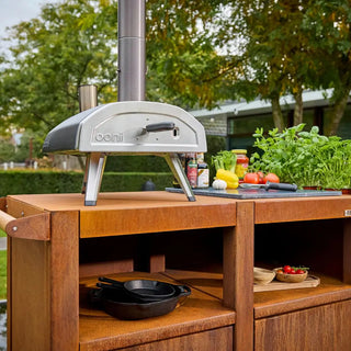 RB73 BBQuar Outdoor Kitchen Trolley close up with pizza oven