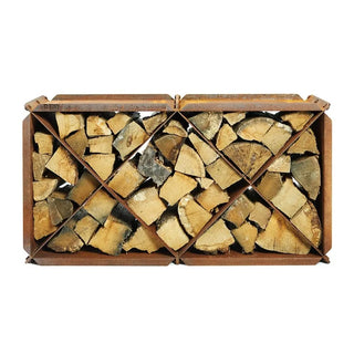 RB73 BloXX CorTen Steel Log Storage Box on white background