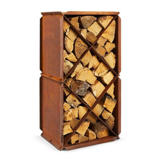 RB73 BloXX CorTen Steel Log Storage Box on white background
