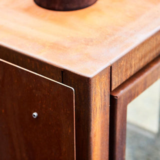 RB73 CorTen Steel Heat Shield for Outside Fireplace product detail view