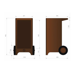 RB73 Ker Mobile CorTen Steel Log Storage dimensions