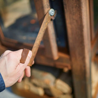 RB73 Quaruba L Mobile Outdoor Fireplace – CorTen Steel Wood Burner product detail view