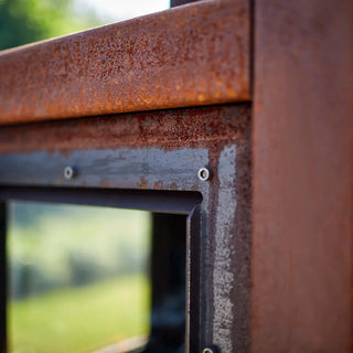 RB73 Quaruba L Outdoor Fireplace – CorTen Steel Wood Burner product detail view