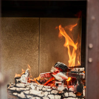 RB73 Quaruba XL Outdoor Fireplace - CorTen Steel Wood Burner product detail view