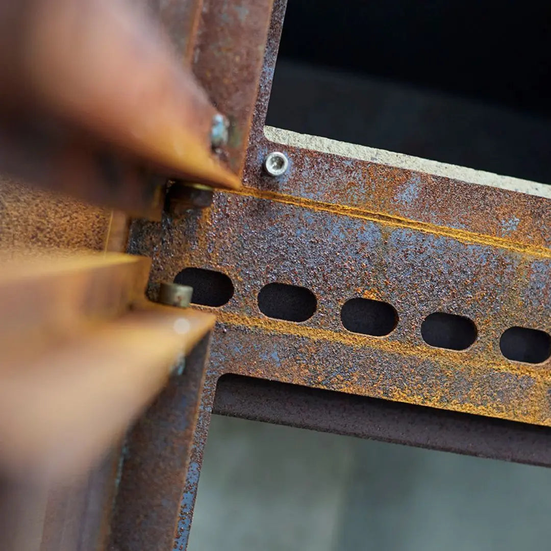 RB73 Quercus Outdoor Fireplace & Oven - CorTen Steel Wood Burner product detail view