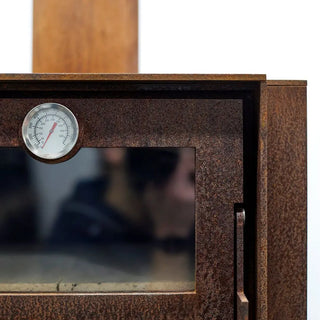 RB73 Quercus Outdoor Fireplace & Oven - CorTen Steel Wood Burner product detail view