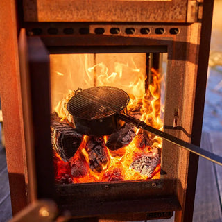 RB73 Quercus Outdoor Fireplace & Oven - CorTen Steel Wood Burner product detail view