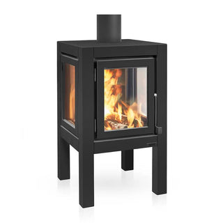 RB73 Quaruba XL outdoor fireplace in black steel outdoor fireplace
