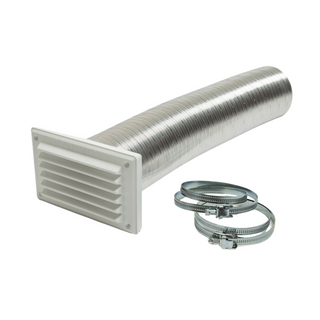 Rytons 82mm Direct Air Venting Kit with Louvre Grill - White
