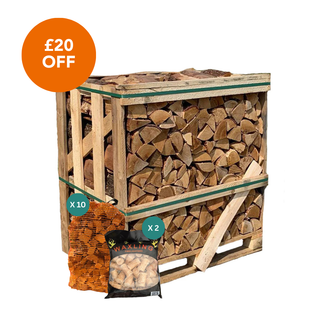 Standard Kiln Dried Firewood Crate & Ignition Bundle