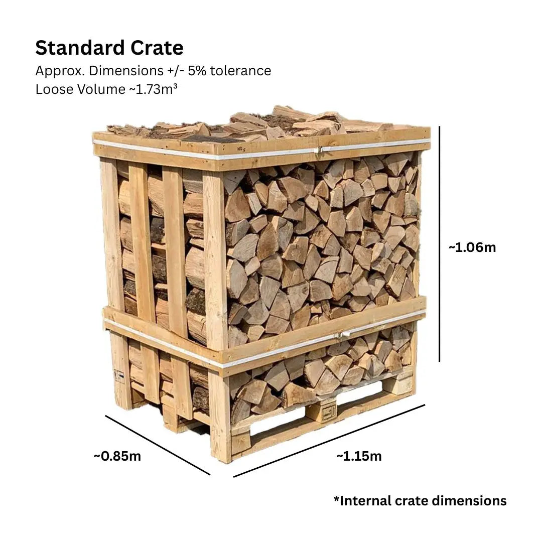 Kiln dried ash logs crate