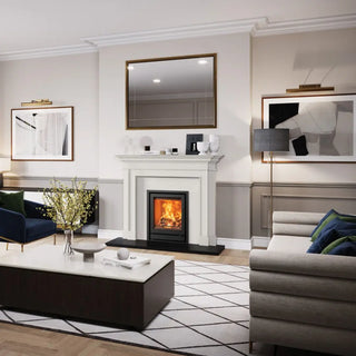 Stovax Riva2 55 Inset Wood Burning Stove - 5 kW in fireplace