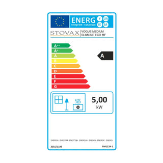 Stovax Vogue Medium Slimline Multi Fuel Stove - 5 kW energy label