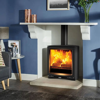 Stovax Vogue Medium Slimline Multi Fuel Stove - 5 kW in fireplace
