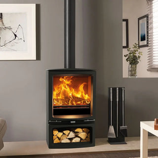 Stovax Vogue Medium Slimline Multi Fuel Stove - 5 kW with log box