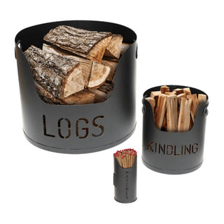 Valiant Steel Log Bucket Three Piece Set