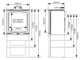 Stovax Vogue Medium Dimensions